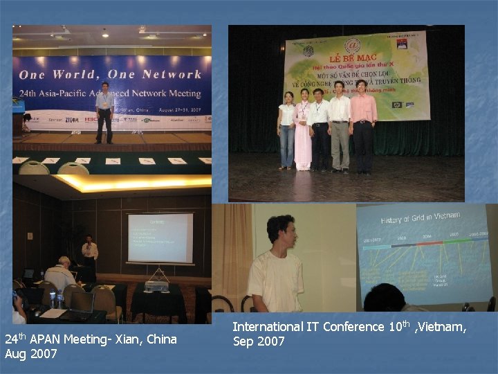 24 th APAN Meeting- Xian, China Aug 2007 International IT Conference 10 th ,