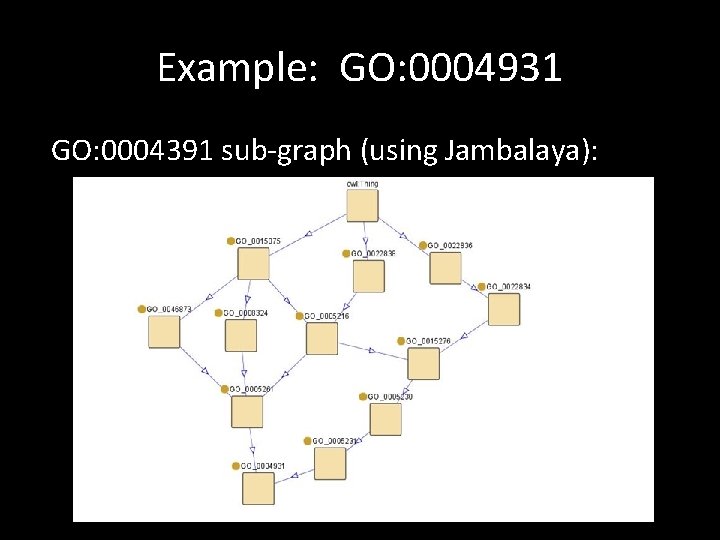 Example: GO: 0004931 GO: 0004391 sub-graph (using Jambalaya): 