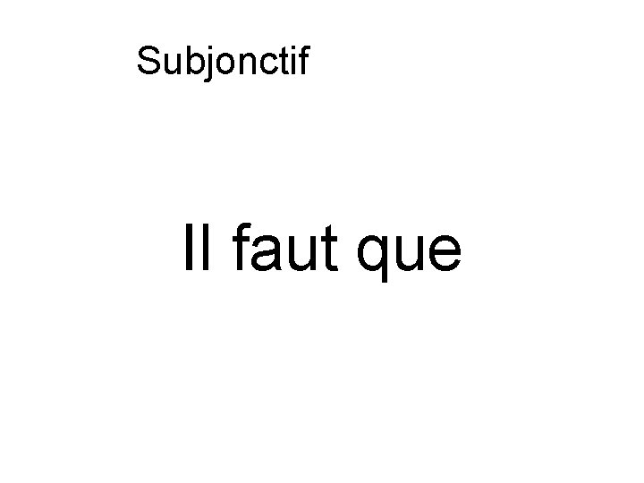 Subjonctif ou indicatif Il faut que 