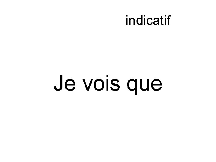 Subjonctif ou indicatif Je vois que 