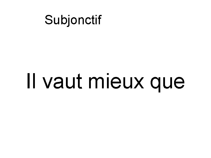 Subjonctif ou indicatif Il vaut mieux que 