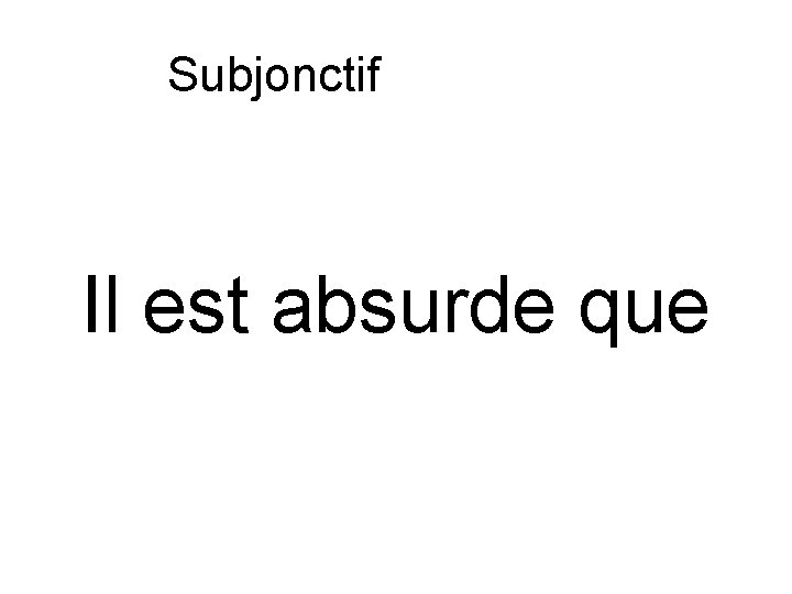 Subjonctif ou indicatif Il est absurde que 