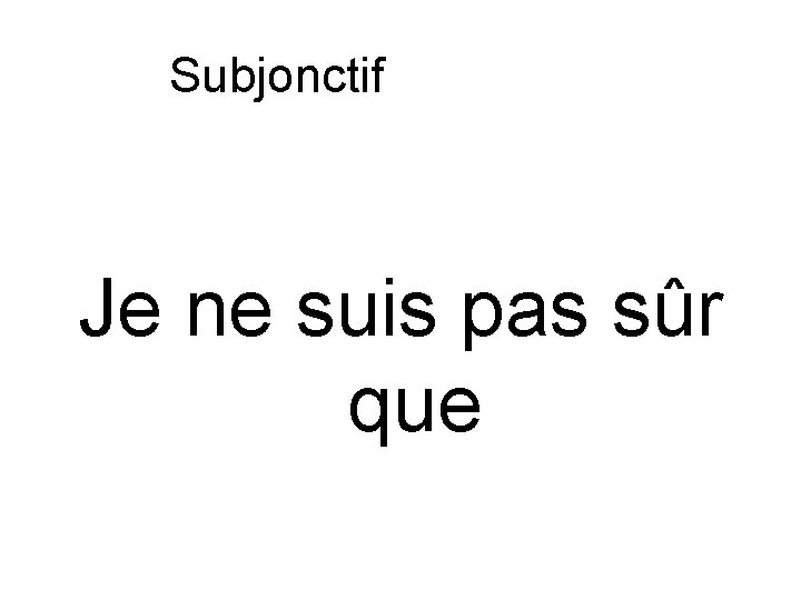 Subjonctif ou indicatif Je ne suis pas sûr que 