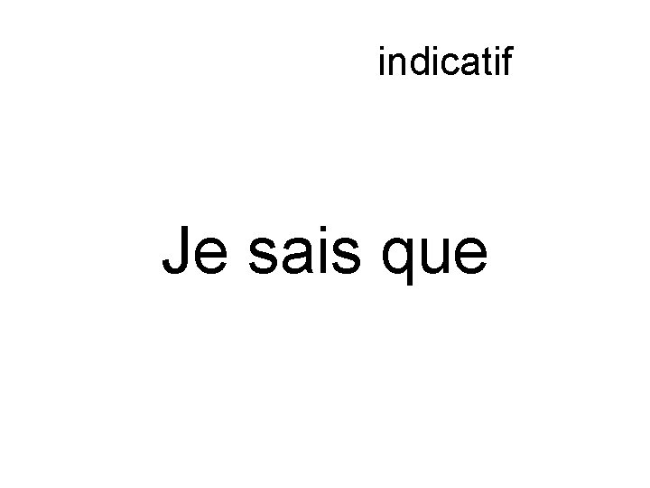 Subjonctif ou indicatif Je sais que 