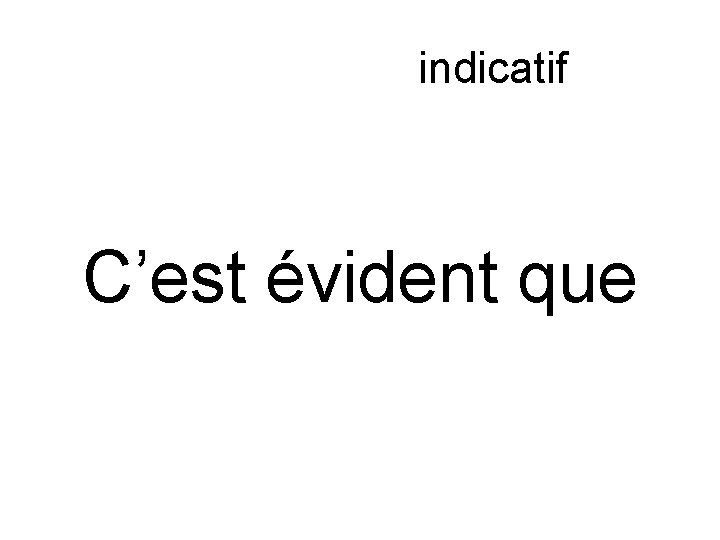 Subjonctif ou indicatif C’est évident que 