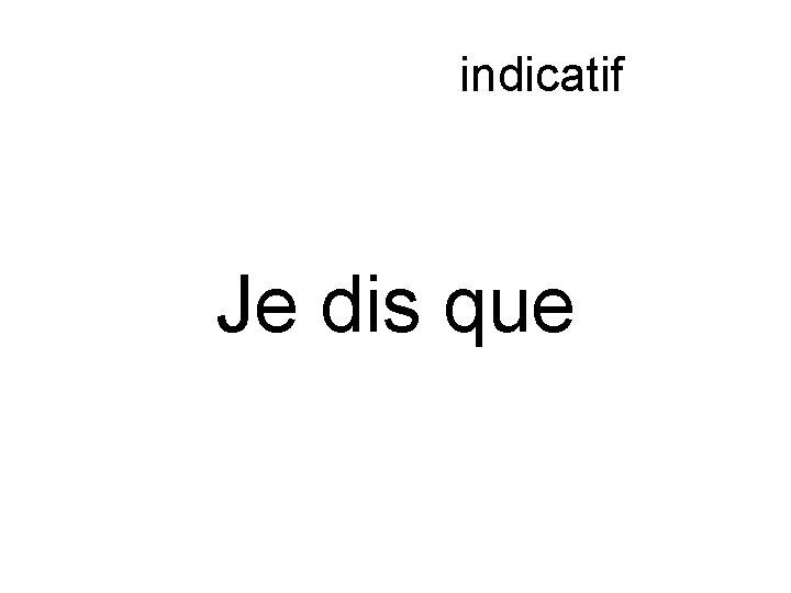 Subjonctif ou indicatif Je dis que 