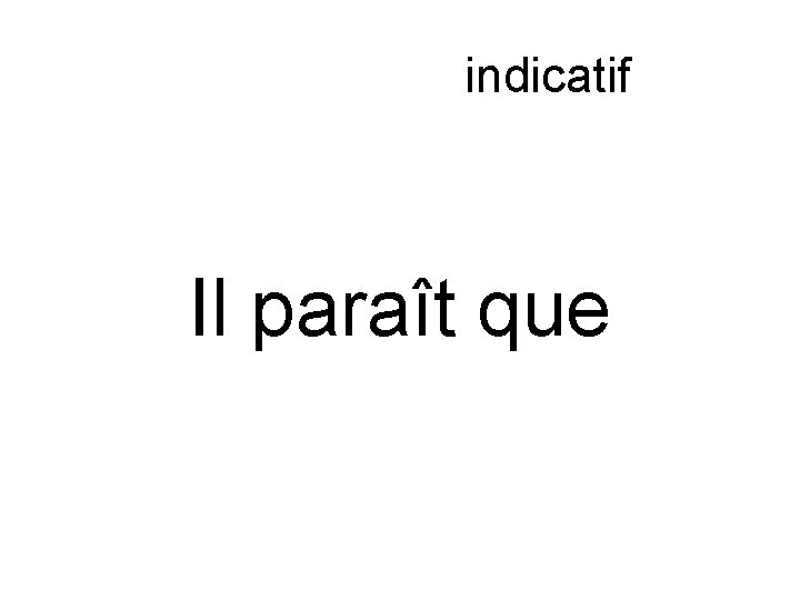 Subjonctif ou indicatif Il paraît que 