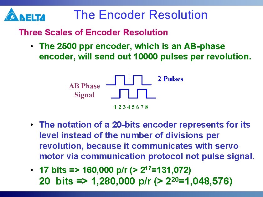 The Encoder Resolution Three Scales of Encoder Resolution • The 2500 ppr encoder, which The Encoder Resolution Three Scales of Encoder Resolution • The 2500 ppr encoder, which