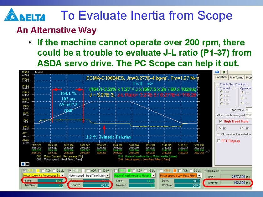 To Evaluate Inertia from Scope An Alternative Way • If the machine cannot operate To Evaluate Inertia from Scope An Alternative Way • If the machine cannot operate
