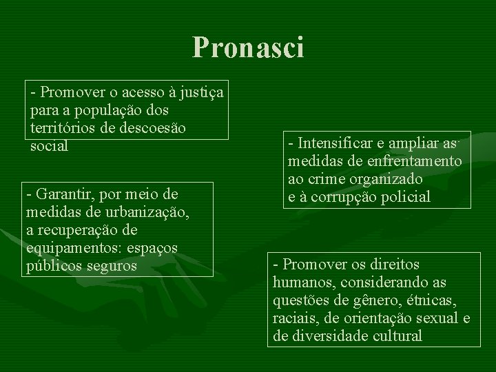 Pronasci - Promover o acesso à justiça para a população dos territórios de descoesão