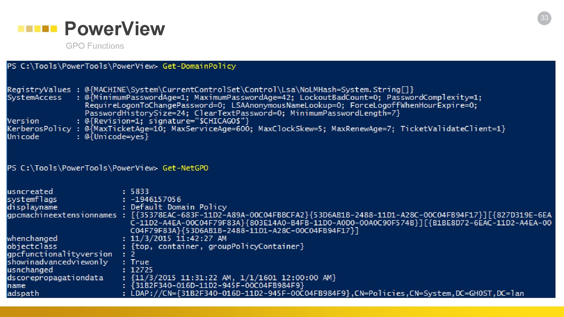 Power. View GPO Functions 33 