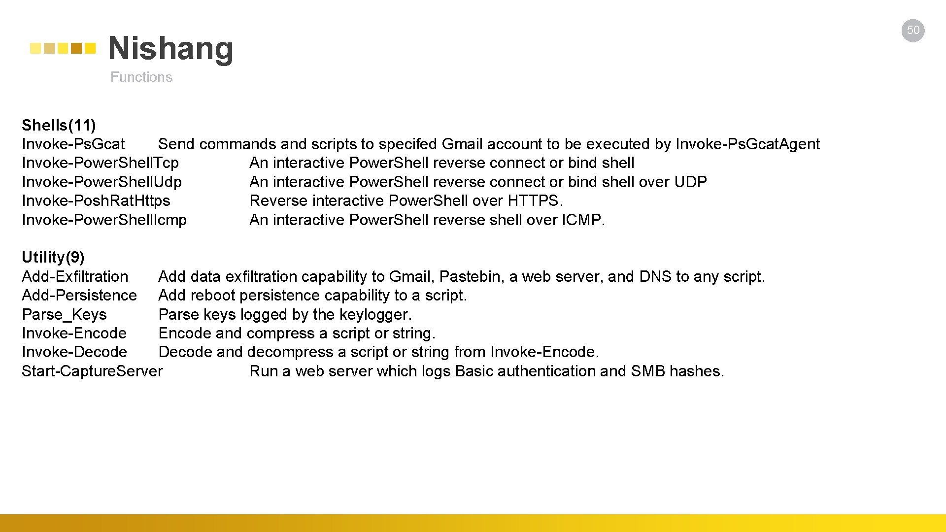 Nishang Functions Shells(11) Invoke-Ps. Gcat Send commands and scripts to specifed Gmail account to