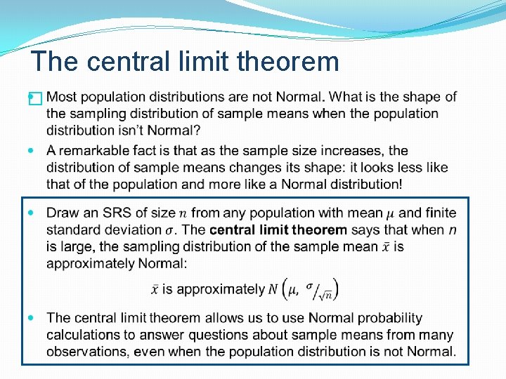 The central limit theorem � 