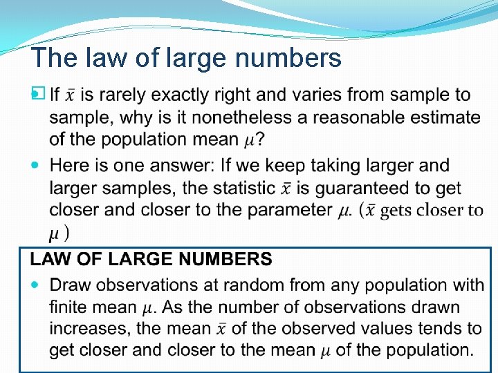 The law of large numbers � 