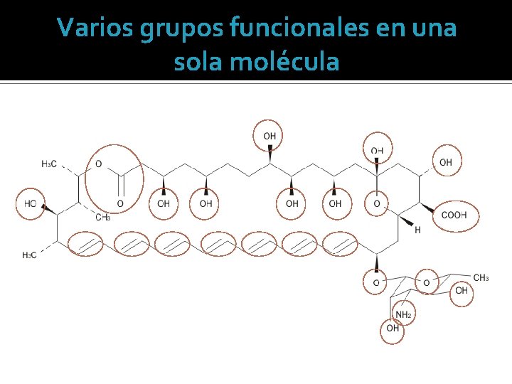 Varios grupos funcionales en una sola molécula 