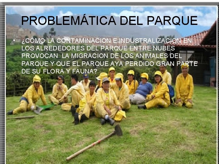 PROBLEMÁTICA DEL PARQUE • ¿CÓMO LA CONTAMINACION E INDUSTRALIZACION EN LOS ALREDEDORES DEL PARQUE