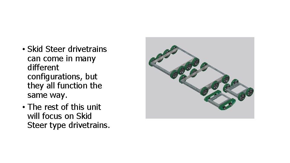  • Skid Steer drivetrains can come in many different configurations, but they all