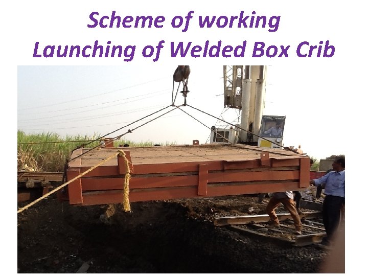 Scheme of working Launching of Welded Box Crib 