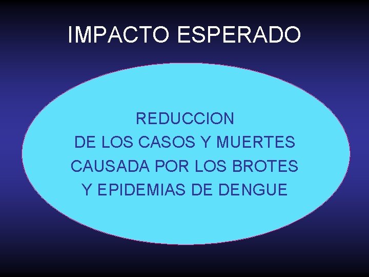 IMPACTO ESPERADO REDUCCION DE LOS CASOS Y MUERTES CAUSADA POR LOS BROTES Y EPIDEMIAS