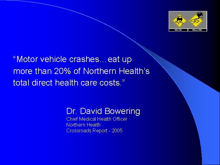 “Motor vehicle crashes…eat up more than 20% of Northern Health’s total direct health care