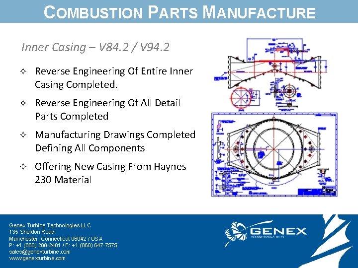 COMBUSTION PARTS MANUFACTURE Inner Casing – V 84. 2 / V 94. 2 ²