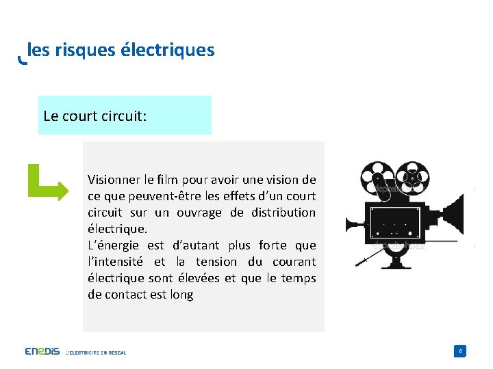 les risques électriques Le court circuit: Visionner le film pour avoir une vision de