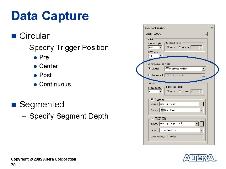 Data Capture n Circular - Specify Trigger Position l l n Pre Center Post