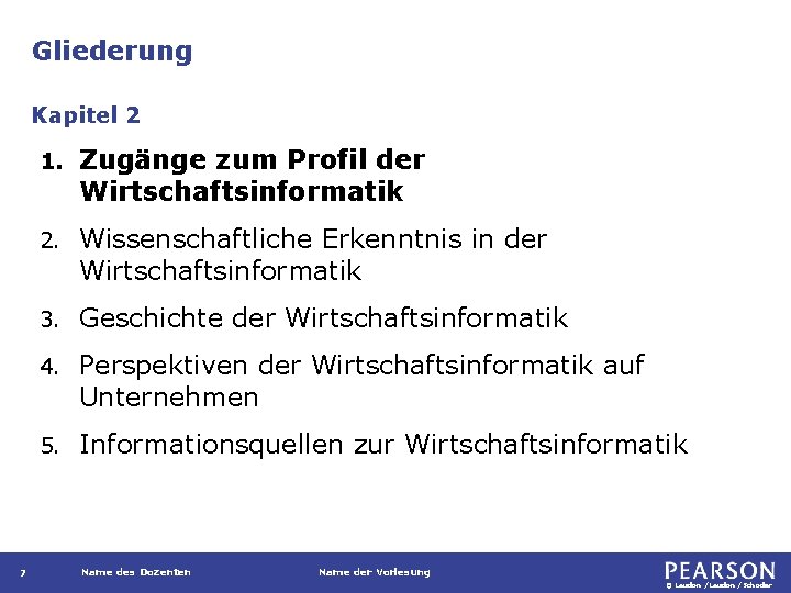 Gliederung Kapitel 2 7 1. Zugänge zum Profil der Wirtschaftsinformatik 2. Wissenschaftliche Erkenntnis in