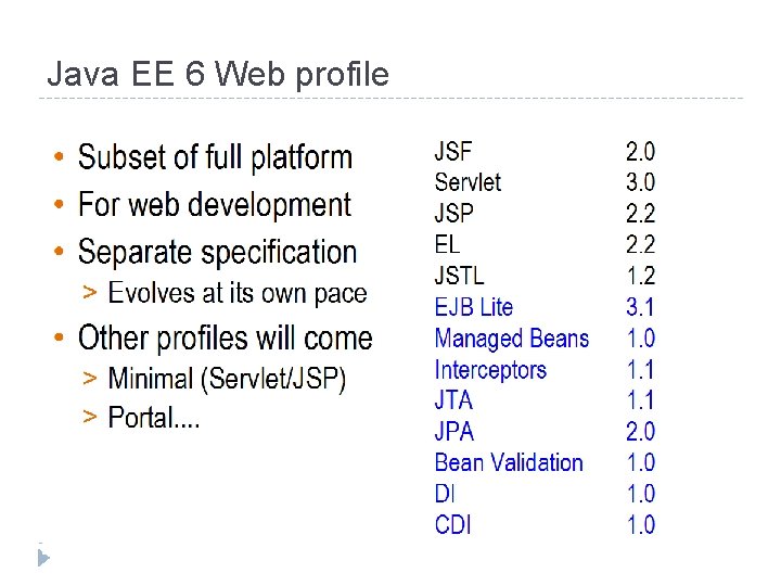 Java EE 6 Web profile 