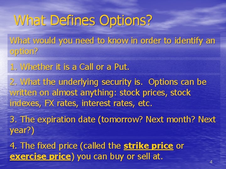 Financial Options In Depth Zachary Emig MBA Class