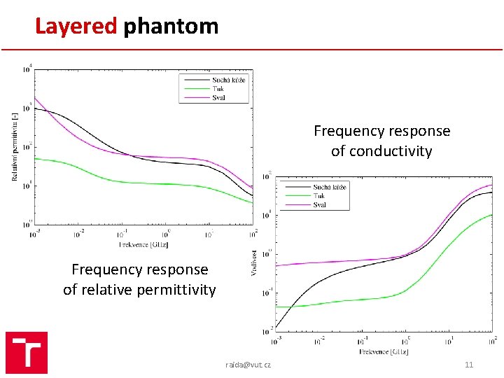 Layered phantom Frequency response of conductivity Frequency response of relative permittivity raida@vut. cz 11