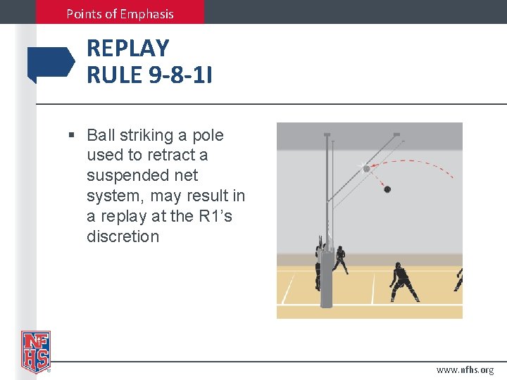 Points of Emphasis REPLAY RULE 9 -8 -1 I § Ball striking a pole