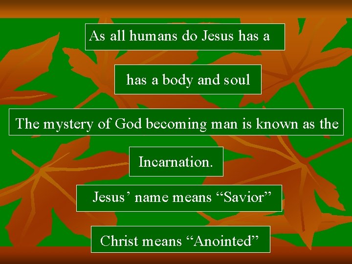 As all humans do Jesus has a body and soul The mystery of God