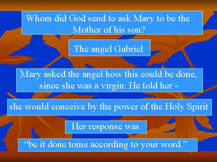 Whom did God send to ask Mary to be the Mother of his son?