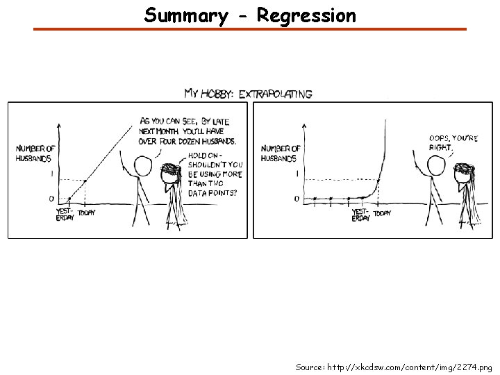 Summary - Regression Source: http: //xkcdsw. com/content/img/2274. png 