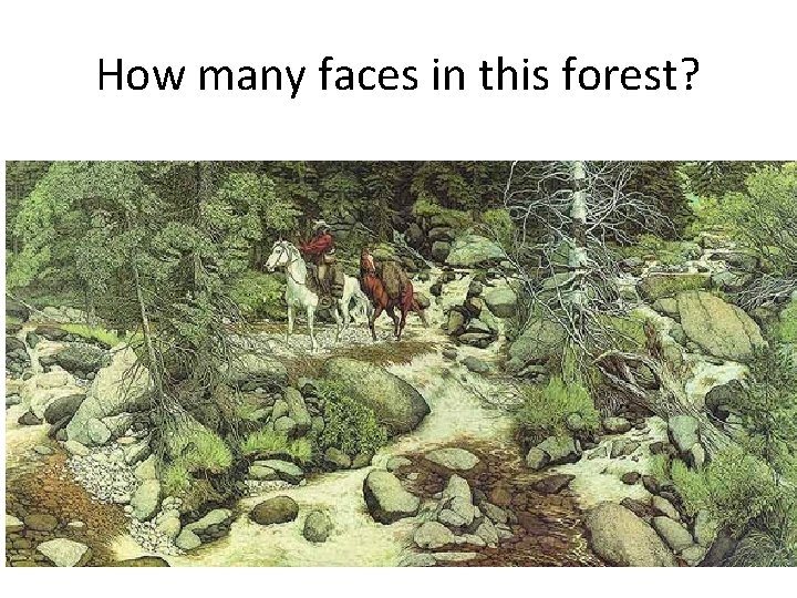 How many faces in this forest?  How many faces in this forest?
