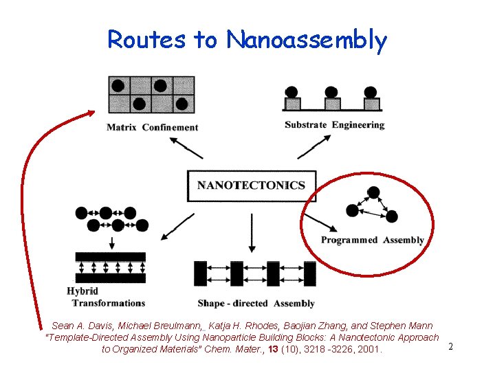 Programmed SelfAssembly Hierarchical assemblymolecules to mammals 1 Routes