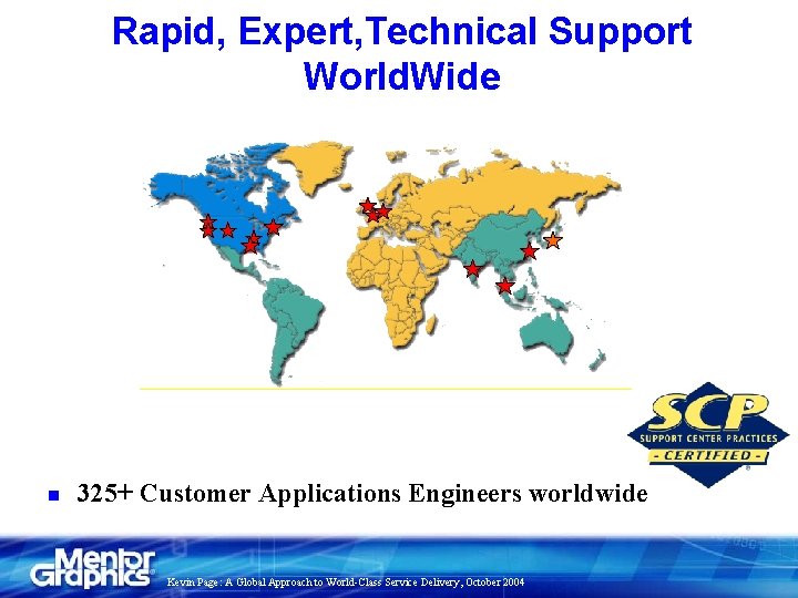 Rapid, Expert, Technical Support World. Wide n 325+ Customer Applications Engineers worldwide Kevin Page: