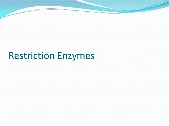 Restriction Enzymes 