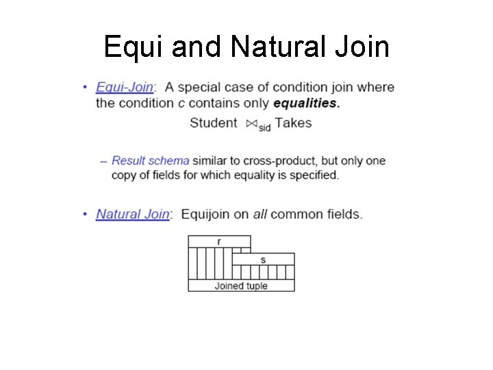 Equi and Natural Join 