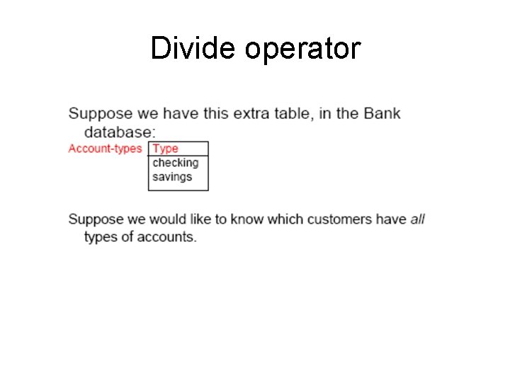 Divide operator 