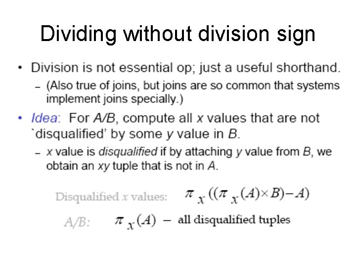 Dividing without division sign 