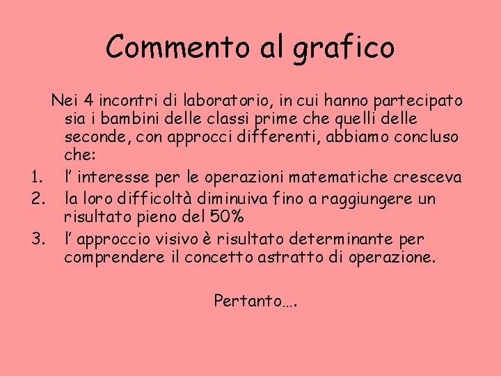 Commento al grafico Nei 4 incontri di laboratorio, in cui hanno partecipato sia i