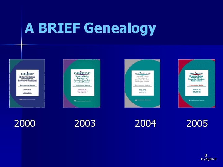 A BRIEF Genealogy 2000 2003 2004 2005 13 11/28/2020 