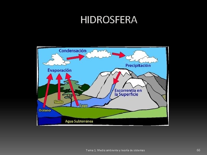 HIDROSFERA Tema 1. Medio ambiente y teoría de sistemas 66 