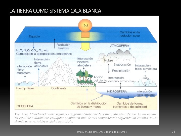 LA TIERRA COMO SISTEMA CAJA BLANCA Tema 1. Medio ambiente y teoría de sistemas