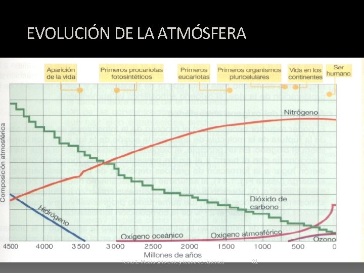 EVOLUCIÓN DE LA ATMÓSFERA Tema 1. Medio ambiente y teoría de sistemas 81 
