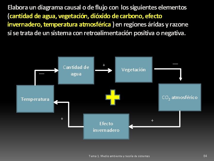 Elabora un diagrama causal o de flujo con los siguientes elementos (cantidad de agua,