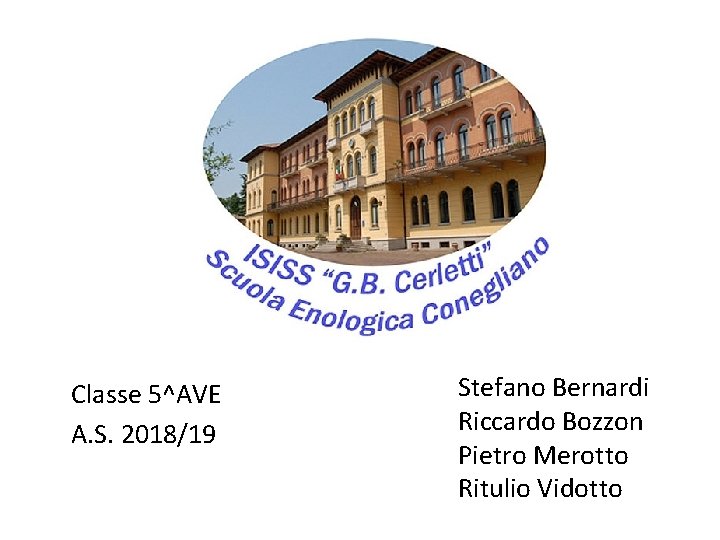 Classe 5^AVE A. S. 2018/19 Stefano Bernardi Riccardo Bozzon Pietro Merotto Ritulio Vidotto 