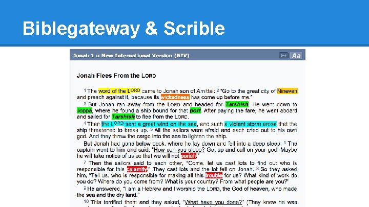 Biblegateway & Scrible 